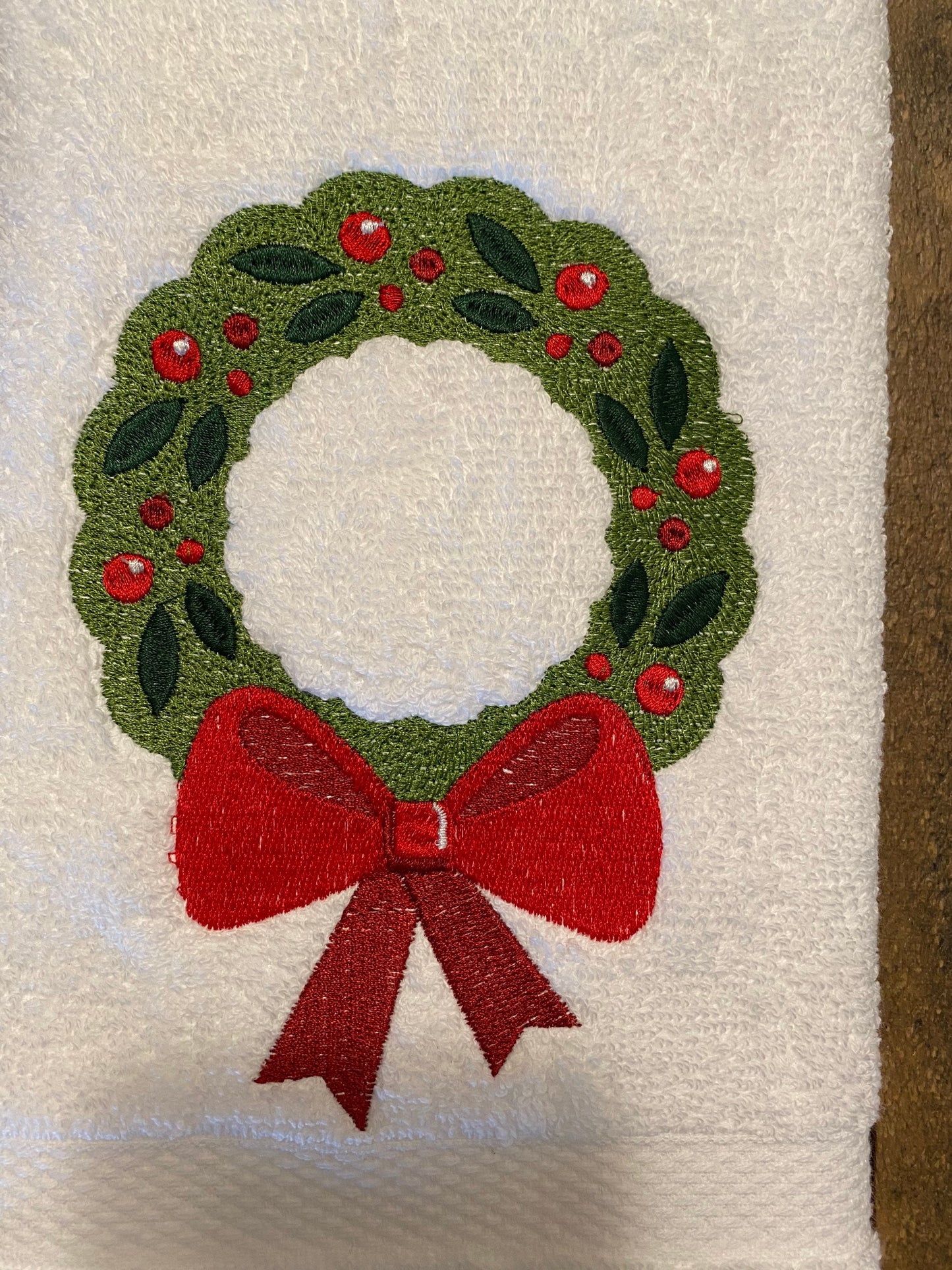 Christmas Hand Towel - Christmas-holiday Towels. Holiday Bathroom towels.Joy for the World. Embroidered