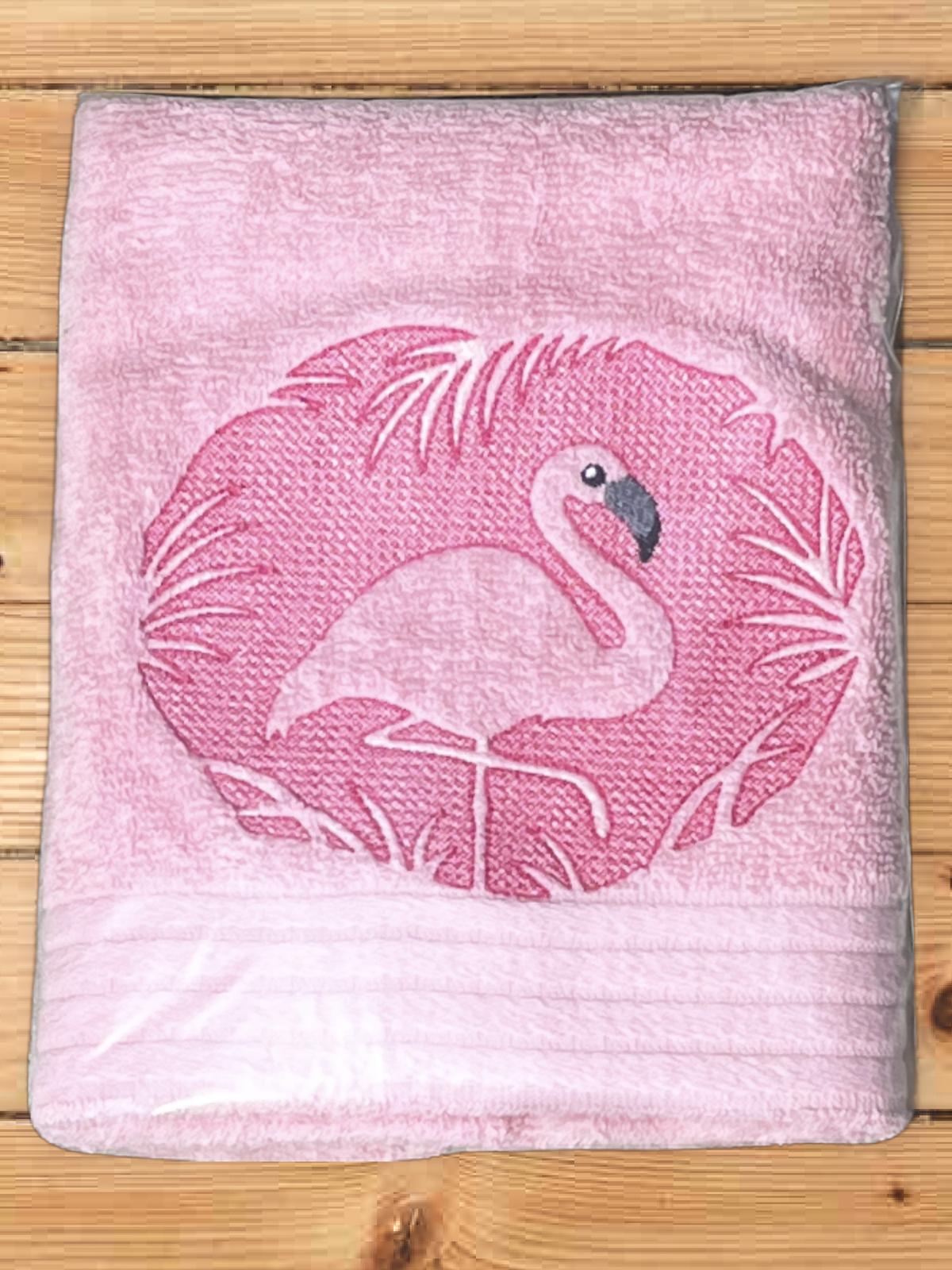 Pink Flamingo Design Embroidered hand Towel. Gift, personalized towels. Summer towels. Summer vibes. (Copy)