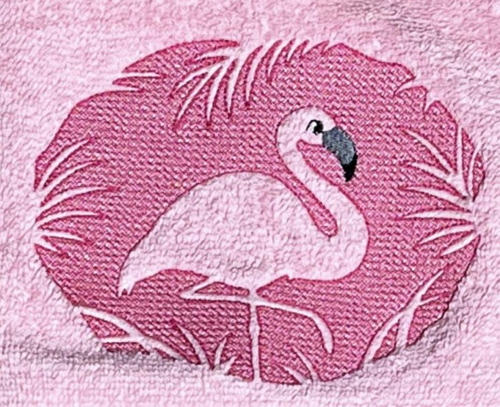 Pink Flamingo Design Embroidered hand Towel. Gift, personalized towels. Summer towels. Summer vibes. (Copy)