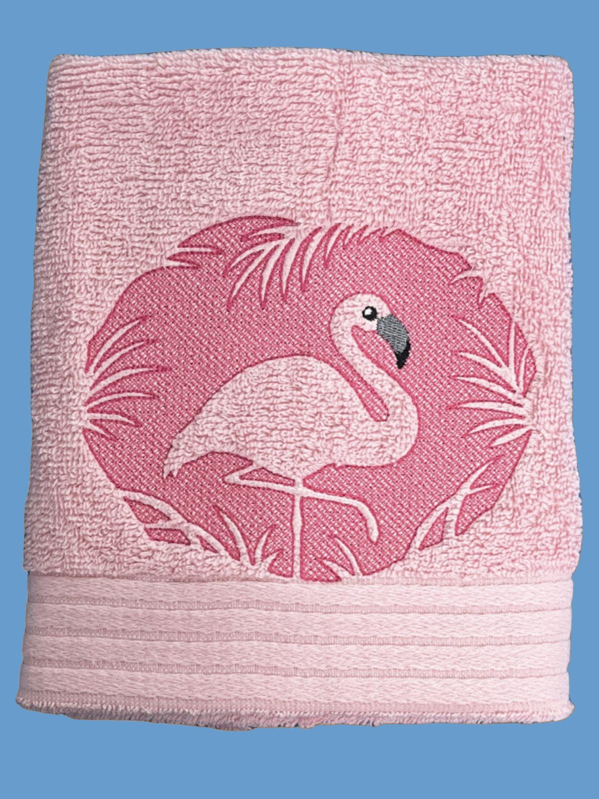 Pink Flamingo Design Embroidered hand Towel. Gift, personalized towels. Summer towels. Summer vibes. (Copy)