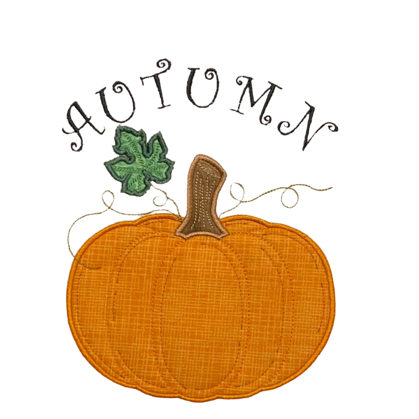 Fall Embroidered  White hand Towel. Autumn Pumpkin. Autumn. Fall, Thanksgiving.