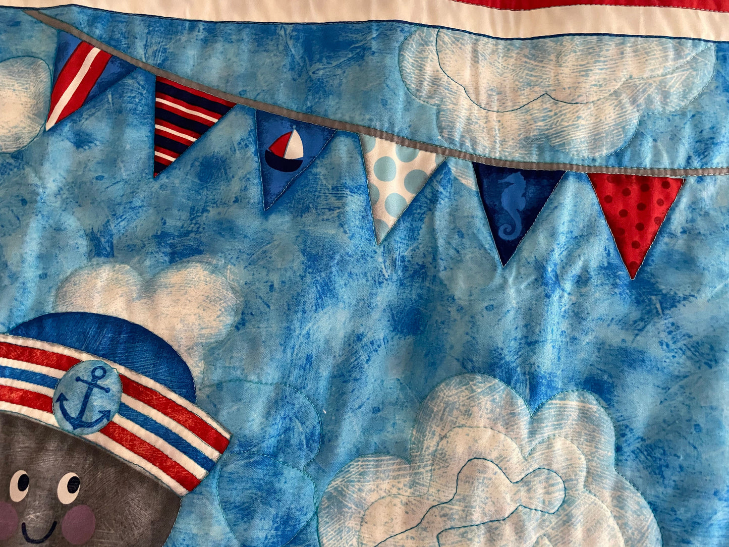 Anchors Away Baby Quilt 100% Cotton Made in USA. Baby Quilt, Gifts, Shower, Blanket